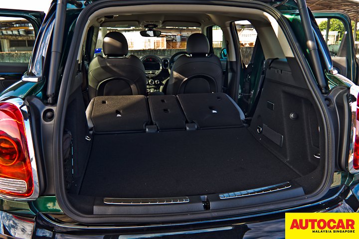 Rear seats folded down in the Mini Countryman Plug-In Hybrid